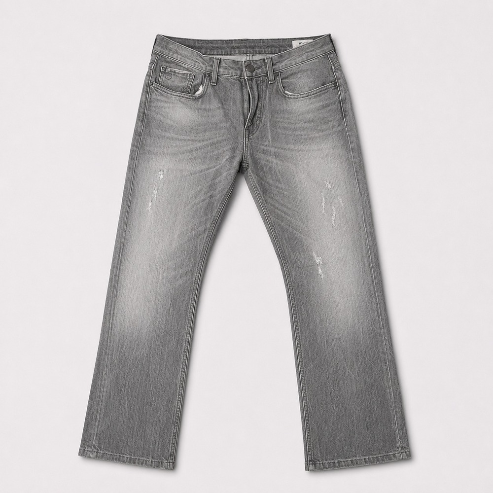 Buffalo David Bitton King-X Slim Boot Stretch Jeans Mens 33x30 Gray Denim